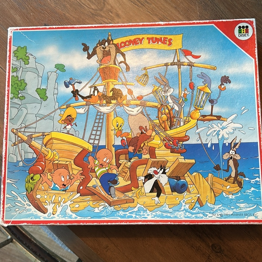 1991 LOONEY TUNES Bugs Bunny Pirate Ship 24 mega Piece Puzzle